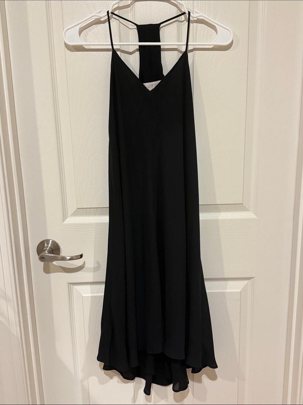 LOFT Black High-Low Slip Dress